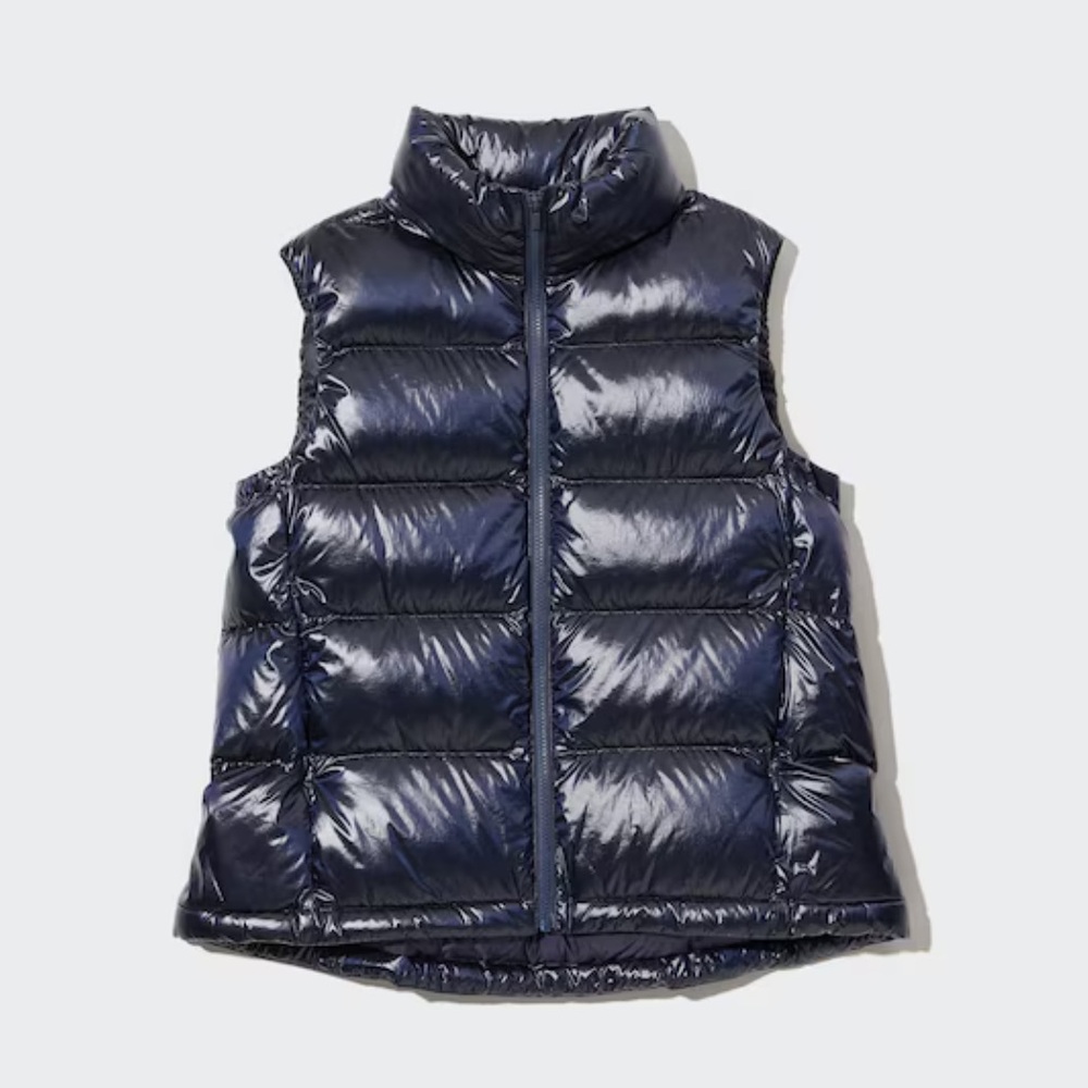 Uniqlo Ultra light down shiny puffer vest navy XS